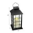 thumbnail image 2 of LED Solar Clear Glass Pane Lantern with Faux Candle Grid, 2 of 4