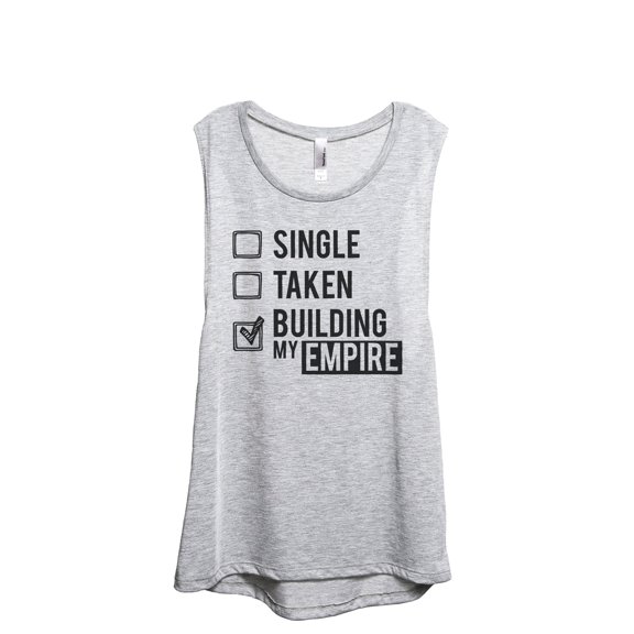 Single Taken Building My Empire Women's Fashion Sleeveless Muscle Workout Yoga Tank Top Sport Grey 2X-Large