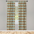 thumbnail image 5 of Ambesonne Orange Blue Window Curtains, Halved Tropic Papayas, Each 28" W x 63" L, Sky Blue Burnt Sienna, 5 of 5