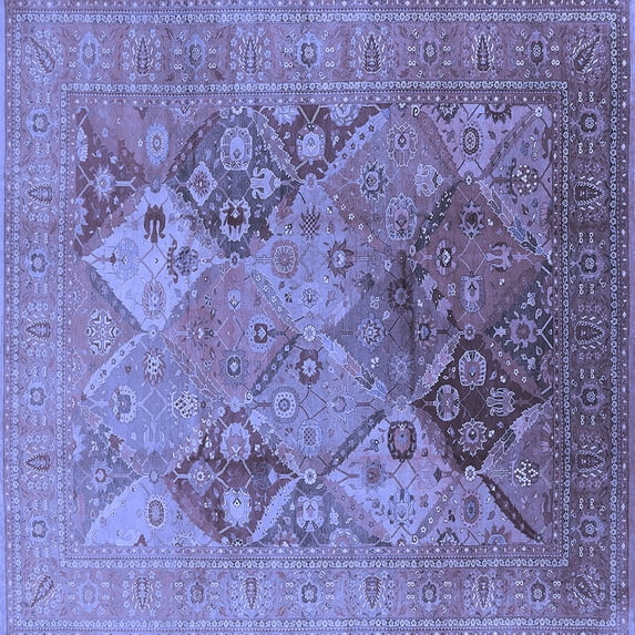 Ahgly Company Indoor Square Oriental Blue Industrial Area Rugs, 5' Square