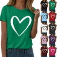 thumbnail image 2 of Yindaity Women Tshirts Womens Short Sleeve V Neck T-Shirts Valentina's Day Spring Shirts Love Heart Graphic Tee Tops(White,S), 2 of 9