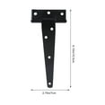 thumbnail image 3 of 2PCS 6 Inches T Shape Rustproof Iron Light Duty Shed Hinge Gate Strap Hinge Door Gates Hinges (Black), 3 of 8