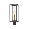 thumbnail image 3 of 1 Light Outdoor Post Mount Fixture Frame Finish Deep Bronze + Outdoor Brass, 3 of 3