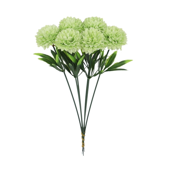 6 piezas de flores artificiales de hortensia, crisantemo falso, bola de flores de tallo largo, ramo de novia de hortensia para casa, oficina, cafetería, fiestas, decoración de bodas