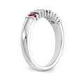 thumbnail image 6 of Solid 14k White Gold Diamond Ruby Wedding Band Ring Size 9 (.2 cttw.), 6 of 8
