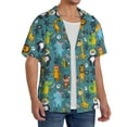 thumbnail image 2 of Susaid pirates animals Print Men's Polo Shirts Button Down Short Sleeve Casual Summer Beach Vintage Shirts for Men-Large, 2 of 5