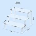 thumbnail image 2 of YYBD Acrylic Display Riser 3 Tier Clear Display Stand Rectangular Tiered Display Stand Cupcake Stand Holder Tabletop Display Riser Shelf for Figures Food Cosmetic Perfume Showcase Organizer Accessory, 2 of 5