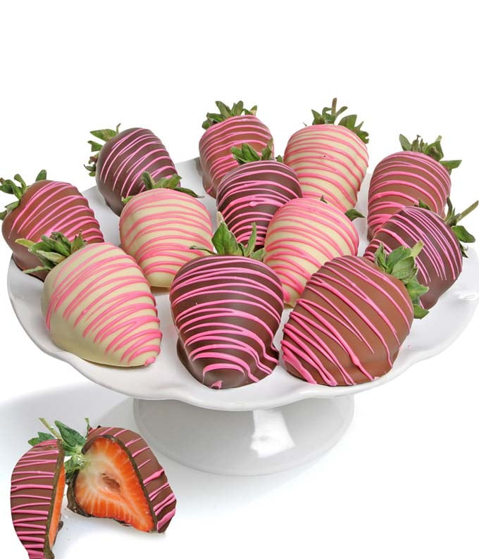From You Flowers Pink Swizzled ChocolateCovered Strawberries