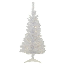 Northlight 4' Pre lit White Iridescent Pine Artificial Christmas Tree -  Green Lights