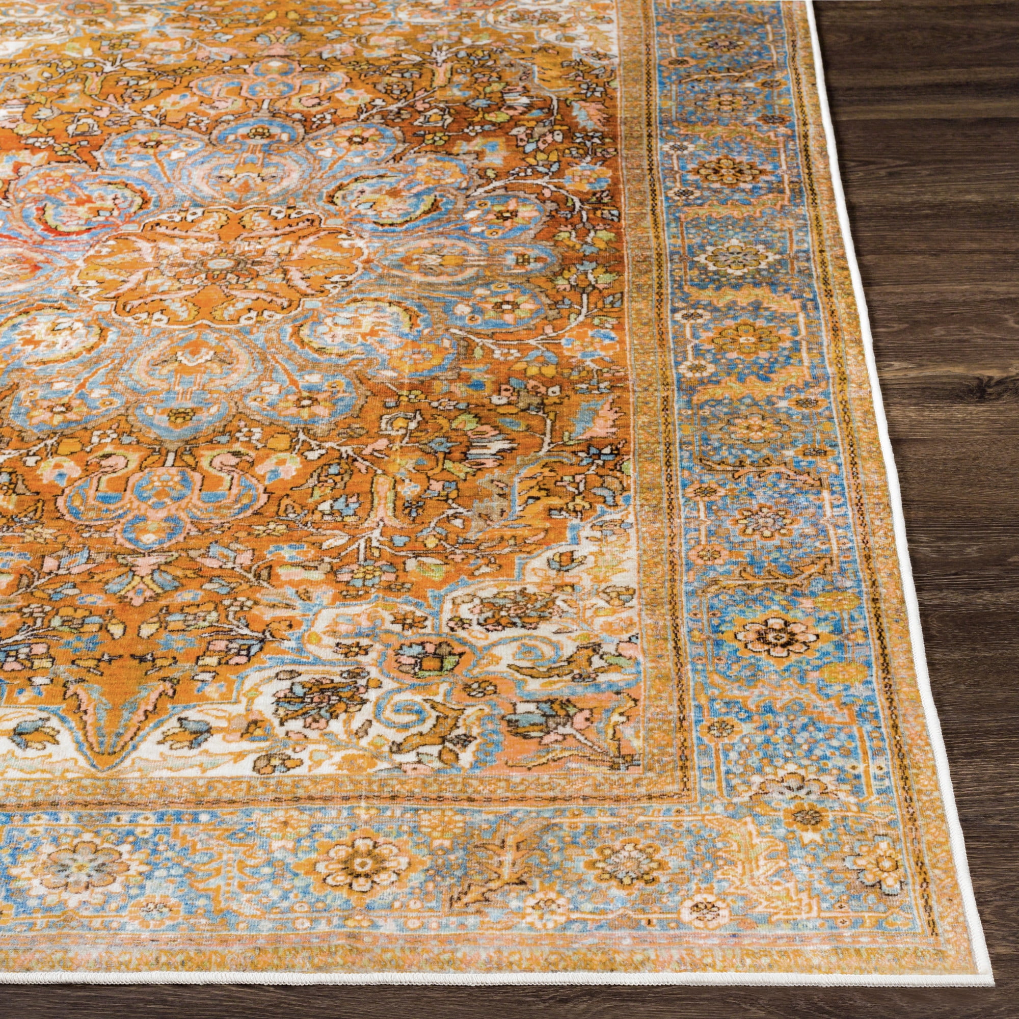 Livabliss Lavable Vintage Washable Area Rug,2' x 2'11",Brown