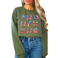 thumbnail image 5 of 4th of July Patriotic Sweatshirt for Women & Kids USA Red White Blue Family Matching Crewneck Army Green Sweatshirt Adult L, 5 of 7