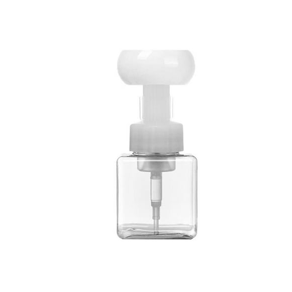 250ml Transparent Plastic Flower Shape Foaming Pump Bottle - Empty Liquid Soap Dispenser for Travel