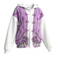 thumbnail image 6 of Breezora Women's Hooded Zip Up Denim Butterfly Print Sweatshirt Loose Fit Long Sleeve Casual Jacket with Pockets, 6 of 6