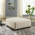 thumbnail image 3 of Conjure Channel Tufted Upholstered Fabric Ottoman, 3 of 6