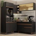thumbnail image 2 of Madesa Gabinete de Cocina Integral Completa de Esquinero 332 cm Reims Negro 01, 2 of 8