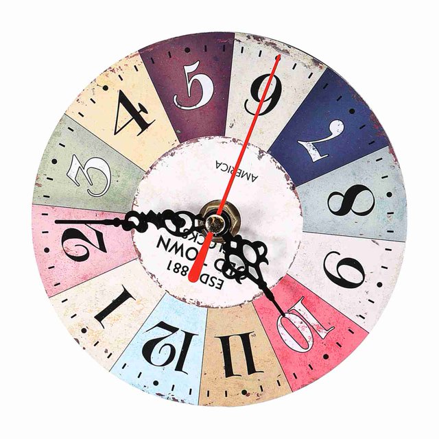 Reloj De Pared Vintage, Artístico, Creativo, Estilo Europeo, Redondo, Antiguo, De MDF, Retro, Decorativo, Para El Hogar Y La Oficina.