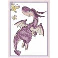 thumbnail image 1 of Full Range Of Embroidery Starter Kits Stamped Cross Stitch Kits Beginners For Diy Embroidery 11ct 3 Strands - The Purple Little Dragon 10.615.7(inch), 1 of 5