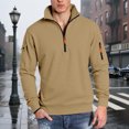 thumbnail image 2 of CONZONE Mens Pullover Sweatshirts Long Sleeve Sweatshirt for Men Trendy Plus Size Quarter Zip Stand Collar Fall Hoodie Sweatshirt, 2 of 9