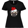 thumbnail image 3 of Inktastic Christmas Pug Dog Santa Women's Plus Size T-Shirt, 3 of 5