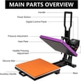 thumbnail image 3 of Miniyam Heat Press Machine, DIY Heat Transfer Machine for T-Shirt/Mouse Pad/Pillow/Canvas, Purple, 3 of 8