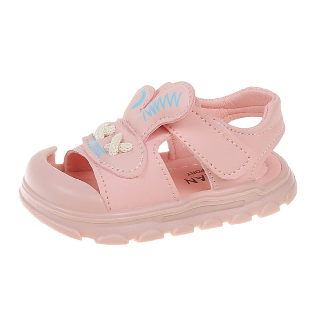 MIASHUI Todller Sandals Girls Rabbit Comfortable Hook Loop Shoes,Pink,3-3.5 Years