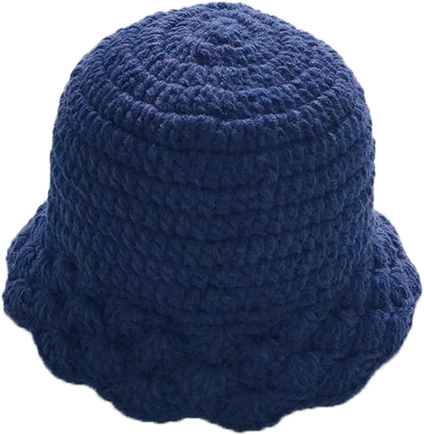 CoCopeaunts Plain Bucket Hat for Women Winter Knitted Unisex Warm Bonnet Cap Trendy Oversized Comfort Ladies Bucket Cap Packable