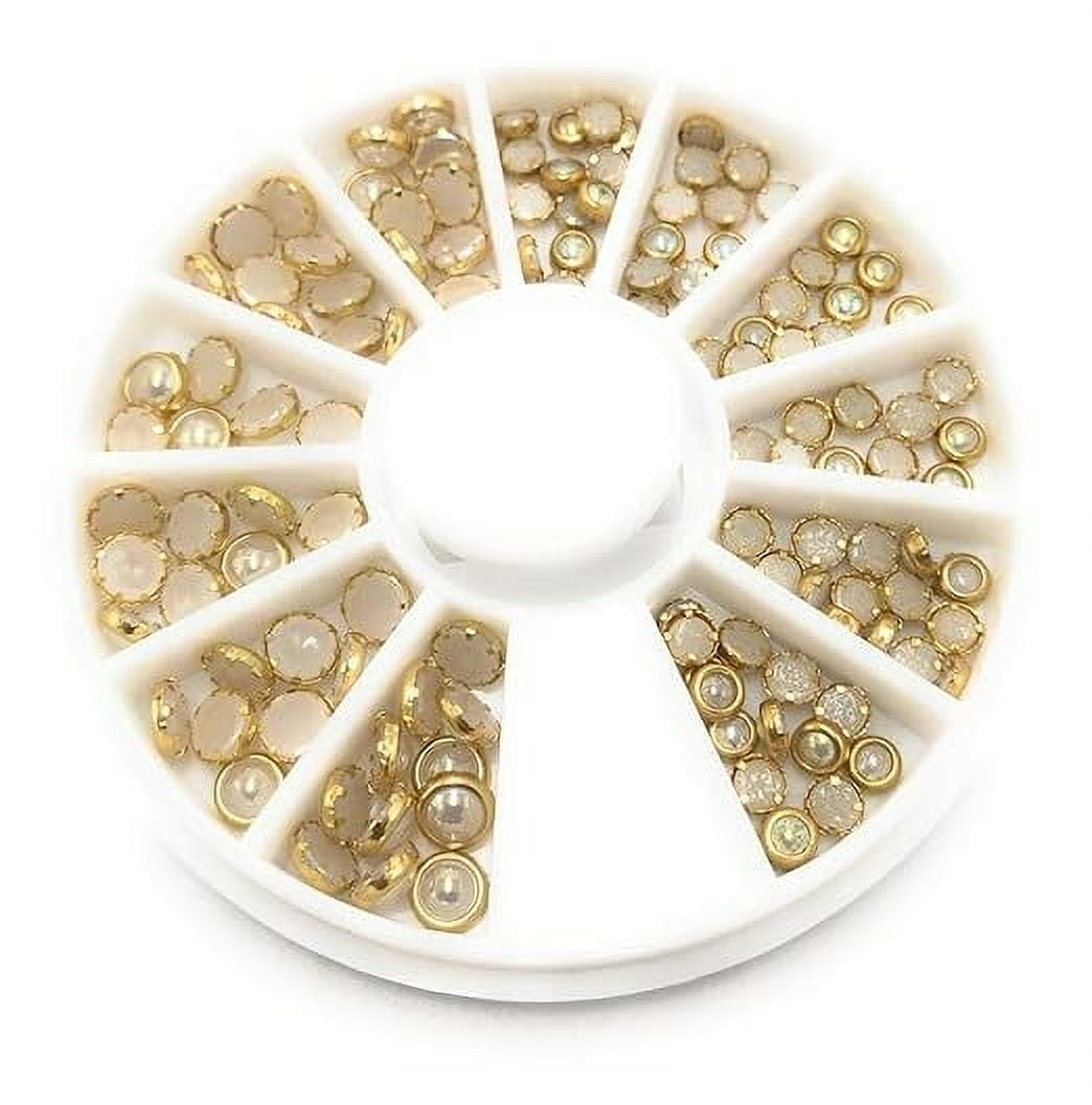 AVOKA DIY 3D Nail Art Manicure Decoration Wheel Acrylic Crystal Glitter Rhinestones - 12 Styles (89 PIECES)