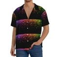 thumbnail image 3 of Disketp Men's Hawaiian Colorful Sparkling Print Shirts Button Down Holiday Beach Shirts-X-Large, 3 of 7