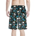 thumbnail image 2 of Binienty Men's Board Shorts Swim Trunks With Skull Blue Rose Design - Quick Dry for Beach Surfing and Summer Vacation, 2 of 10