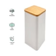 thumbnail image 3 of Canister Homecreations Metal Blanco con Tapa Bambú 2400ml, 3 of 4