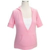Maternity Short-Sleeve Mock-Layer Pullover Hoodie