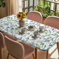 thumbnail image 3 of Blue Green Eucalyptus Table Cloths for 4 Foot Rectangle Tables, Spring Botanical Leaves Weeping Patio Waterproof Elastic Fitted Tablecloths, Washable Rectangular Table Cover for Camping, 3 of 8
