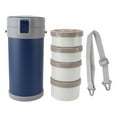 thumbnail image 2 of 2.9L Home Stackable Stainless Steel Thermal Compartment Lunch Snack Box, 4 Tier Insulated  Food Container with Strap, Insulated Microwave Safe Leakproof Food Jar for School, 2 of 7