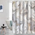 thumbnail image 4 of Abstract Marble Shower Curtain for Modern Bathroom Decor Waterproof Fabric Shower Curtain Set with Hooks 72 x 72 in, 4 of 7