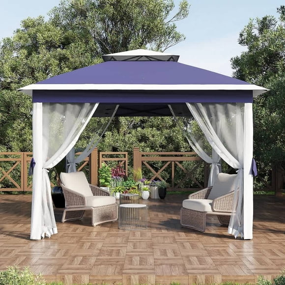 Bingirl 11X11 Pop - Up Gazebo: Mosquito Netting Enclosure, Waterproof, UV - Blocking, Effortless Setup, Shade Shelter for Patio, Backyard, Deck, BBQ, Garden Relaxation