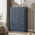 thumbnail image 5 of FURNIWAY 5 Drawer Dresser for Bedroom, Tall Dresser Chest of Drawers with Gold Handles,Wood Storage Dresser with Deep Drawers for Bedroom, Living Rooms, Offices, and Entryways,Blue, 5 of 8