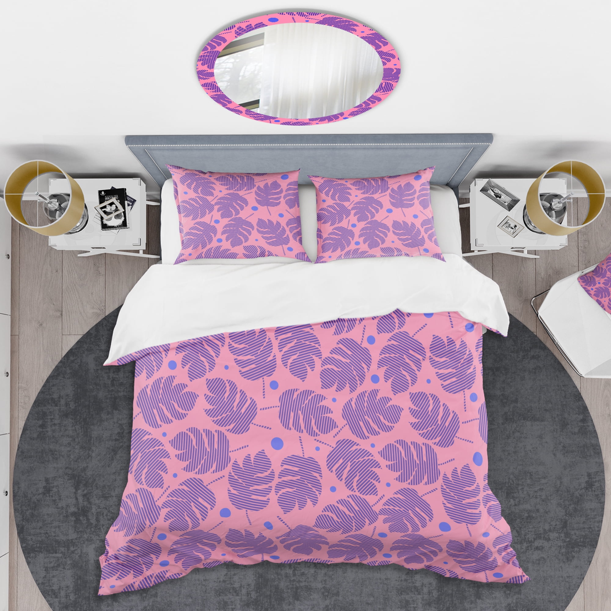Designart 'Tropical Palm Leaves IV' Mid-Century Modern Duvet Cover Set