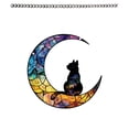 thumbnail image 2 of Cat Memorial Gift for Loss of Cat-Pet Remembrance Sympathy Ornament Personalized Date Name Pattern Angel Cat on Moon Gifts for Cat Lovers, 2 of 6