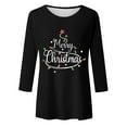 thumbnail image 5 of Womens Christmas Tops Shirts 3/4 Sleeve Sparkly Christmas Tree Sweatshirt Casual Crewneck Pullover Santa Xmas Tees Blouses, 5 of 5