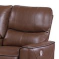 thumbnail image 2 of Benjara Lima Power Recliner Loveseat- Brown Faux Leather- USB Port- Foam- 72", 2 of 6
