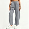 thumbnail image 2 of Naotn Sweatpants for Women Fall Casual Elastic High-Waisted Curved Leg Sweat Pants Comfy Outdoor Workout Travel Pants with Pockets Gray M, 2 of 10