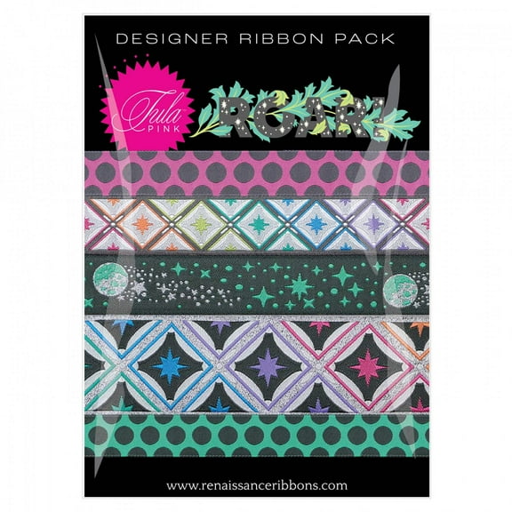Roar in Storm Designer Ribbon Pack by Tula Pink for Renaissance Ribbons