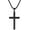 Black, variant on Beveled Edge Cross Necklace for Men, Silver Tone/Black/14K Gold Plated Mens Cross Necklace, 2.5MM Stainless Steel Box Chain with Pendant