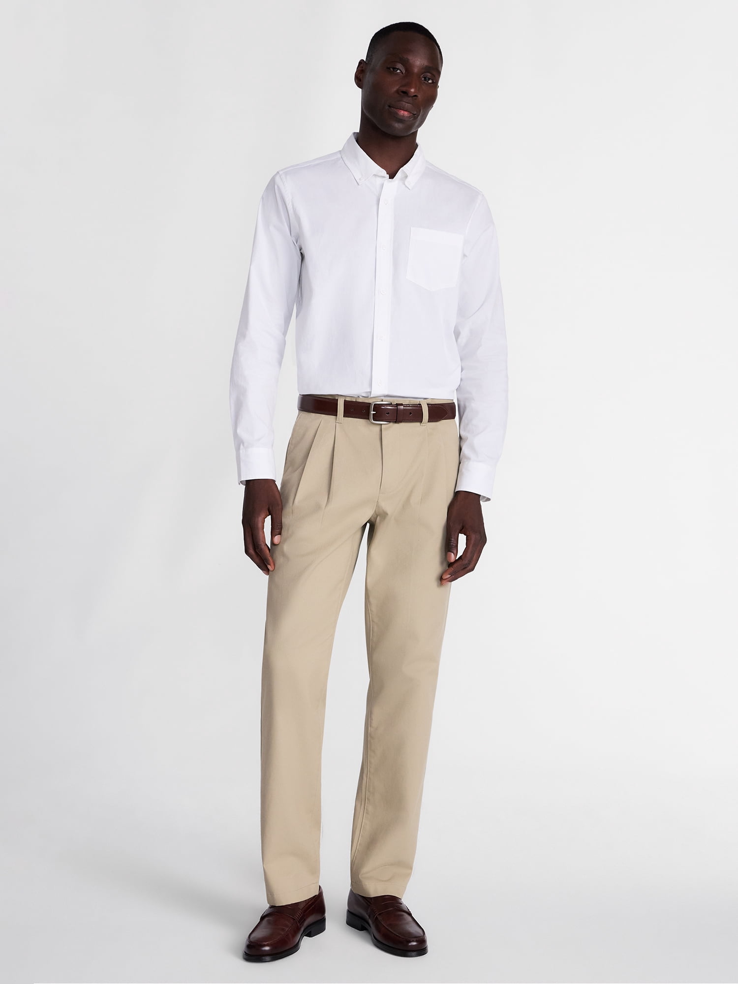 George Men's Straight Fit Pleated Pants, Sizes 28-48