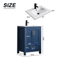 thumbnail image 6 of Eclife 24" Blue Single Bathroom Vanity Set with Ceramic Sink Top, Faucet, Drain, 6 of 7
