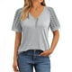 thumbnail image 2 of Tamaño Más Manga Corta Tops para Mujeres Verano Color Sólido Puff Manga Corta Suelta Moda Cuello Redondo Top, 2 of 6