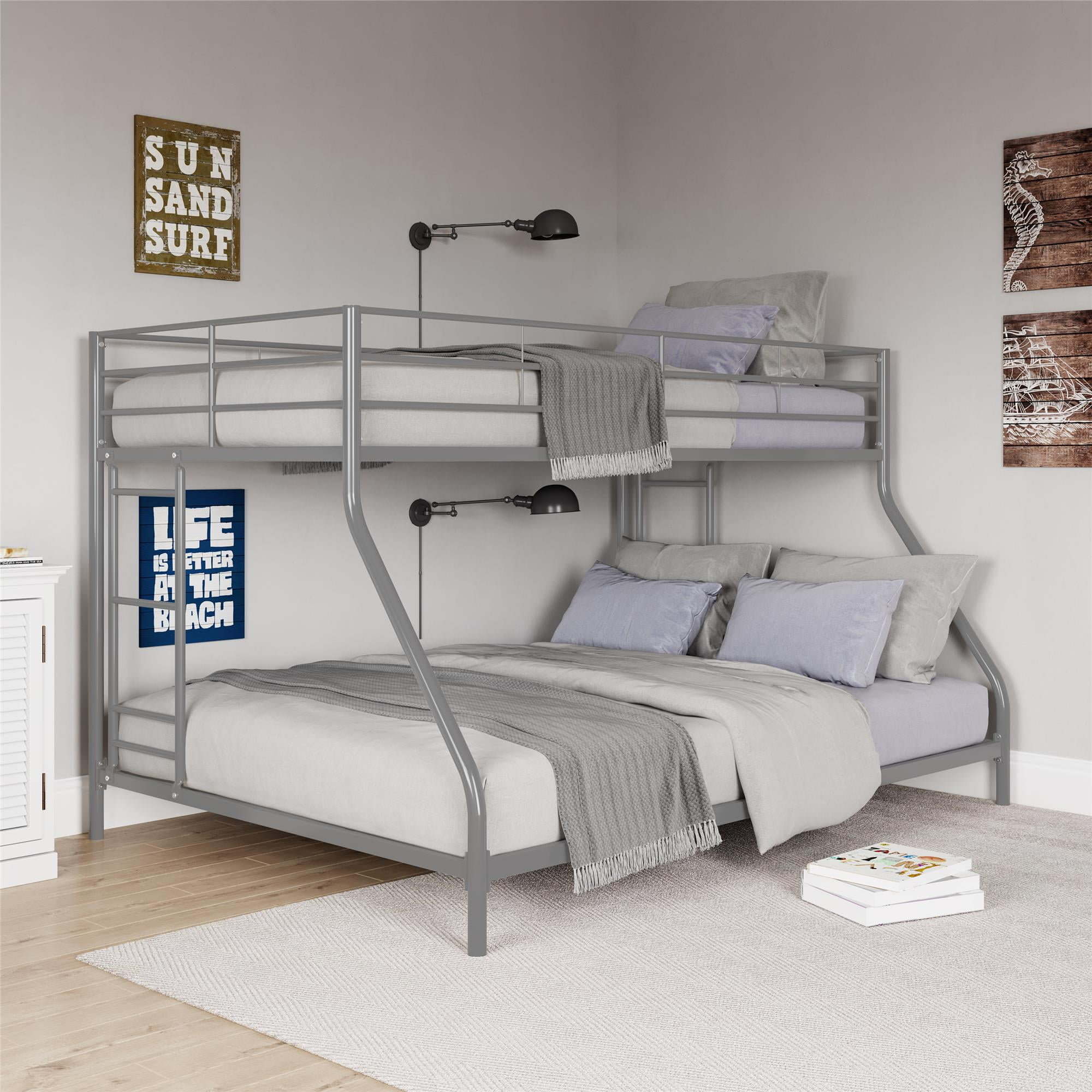 Mainstays Small Space Junior Twin over Full Low Profile Metal Bunk