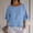 Sky Blue, variant on Women T Shirts Summer Tops Solid Cotton and Linen Ruffle Pleated Hem Tops Half Sleeve Round Neck Casual Shirt Tops Comfortable Shirts