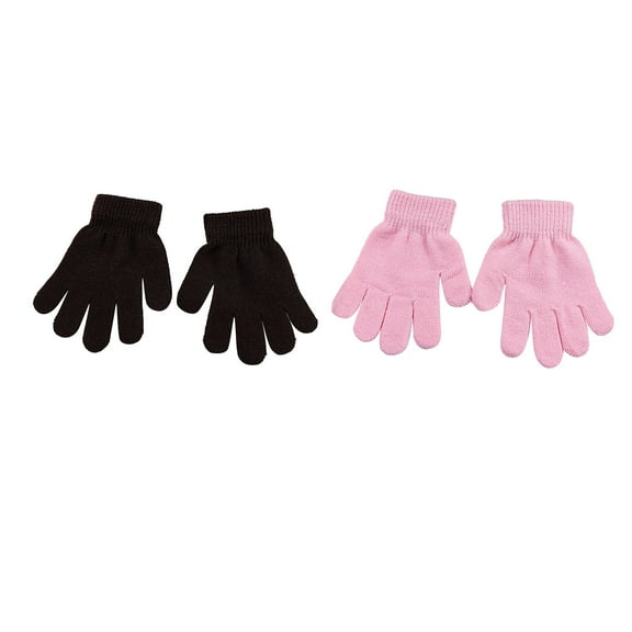 Coerni Kids Winter Gloves 2 Pairs Winter Gloves for Kids Stretchy Warm Bulk Pack Boys Girls Children Toddler Knit Gloves