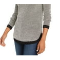 thumbnail image 3 of Charter Club Women's Textured Contrast-Trim Sweater Black Size Medium, 3 of 3